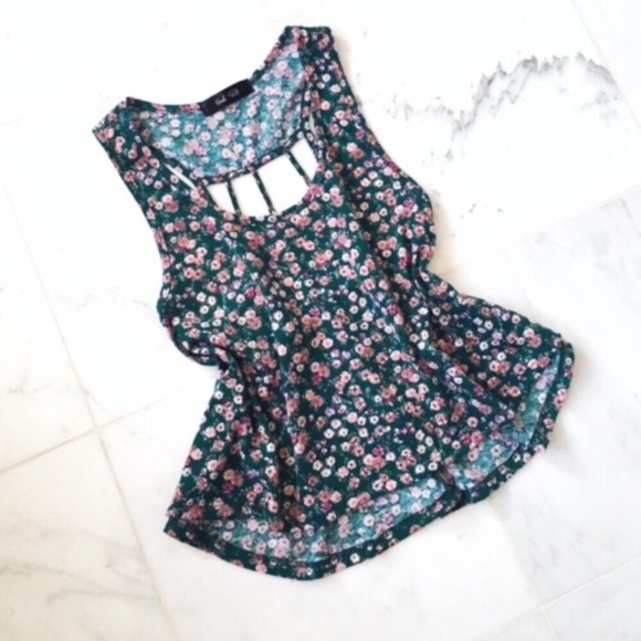 NWOT “Electra” floral cageback crop top - Picture 1 of 3